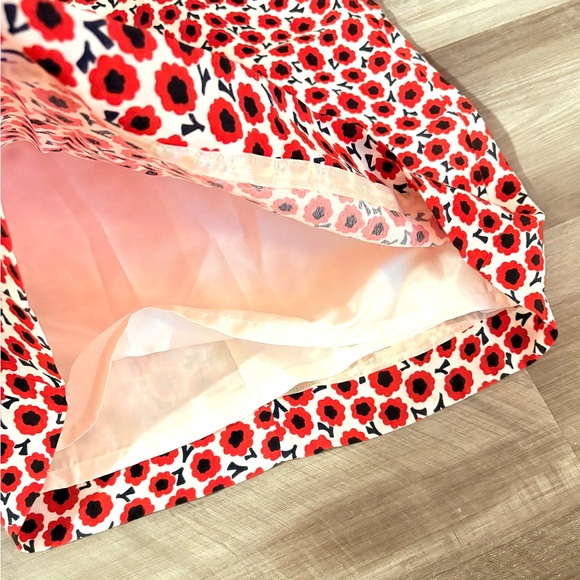 Kate Spade - Red Floral Shift Dress with 3/4 Sleeve - Size 4 - Picture 9 of 16